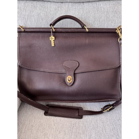 Jack Georges Leather Messenger Bag VTG Shoulder Briefcase Brown Travel Casual - Picture 1 of 16